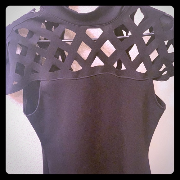 Black Dress with Net pattern - Picture 1 of 2